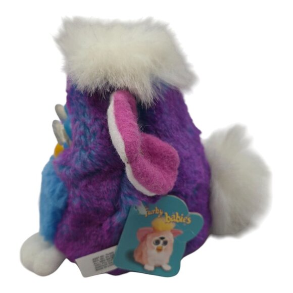 1999 Furby Babies Interactive Toy Pink Purple White Fur Tiger Electronics w/ Tag - Picture 3 of 11